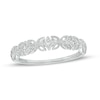 Thumbnail Image 0 of Diamond Accent Art Deco Floral Pattern Vintage-Style Wedding Band in 10K White Gold