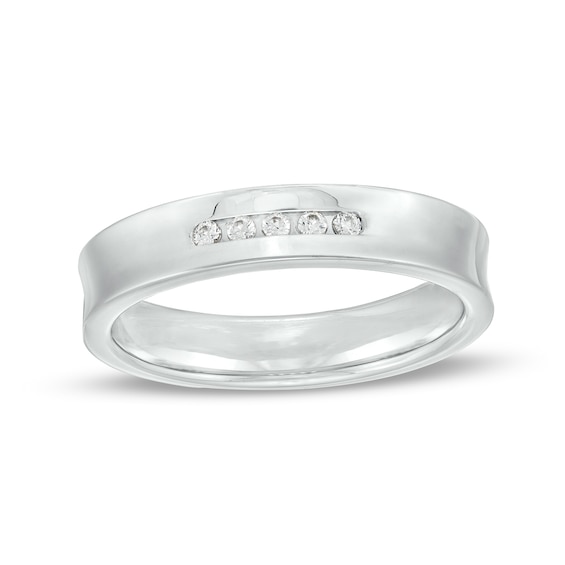 0.05 CT. T.W. Diamond Five Stone Anniversary Band in 10K White Gold