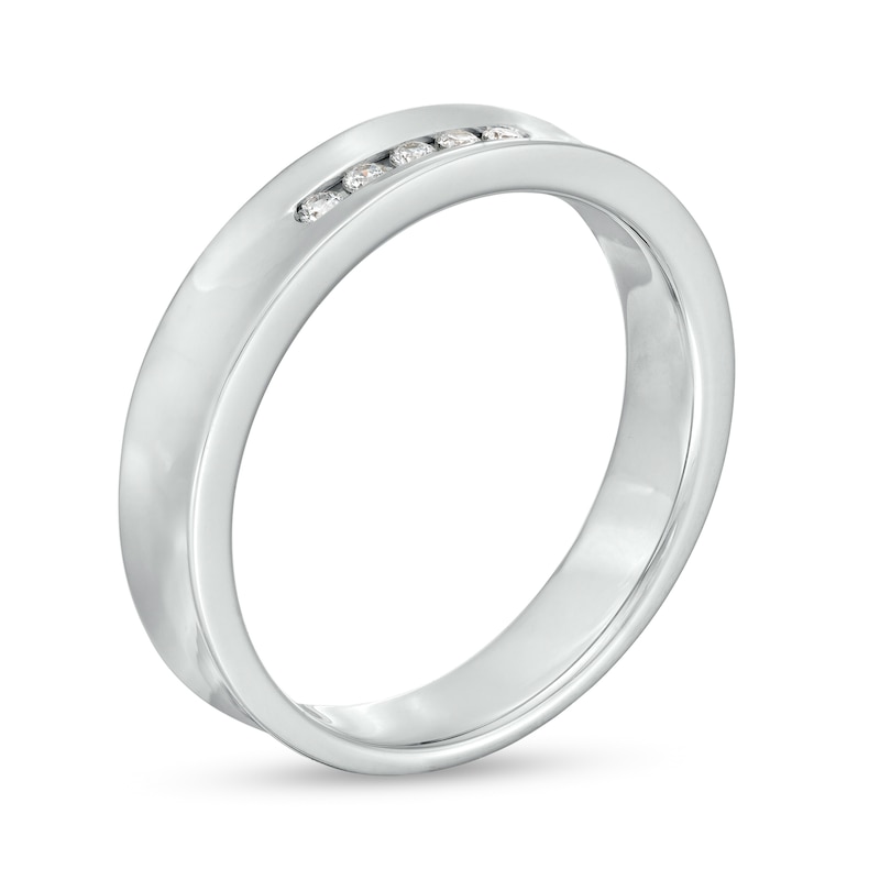 0.05 CT. T.W. Diamond Five Stone Anniversary Band in 10K White Gold|Peoples Jewellers