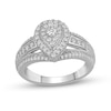 0.58 CT. T.W. Diamond Double Pear-Shaped Frame Split Shank Engagement Ring in 10K White Gold