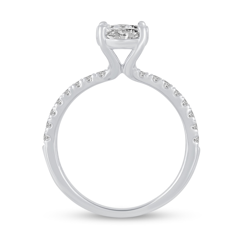 0.95 CT. T.W. Oval-Shaped Multi-Diamond Engagement Ring in 14K White Gold|Peoples Jewellers