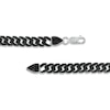 Thumbnail Image 2 of Men's 0.75 CT. T.W. Black Diamond Cuban Curb Chain Necklace in Sterling Silver – 22"