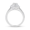 Thumbnail Image 1 of 0.95 CT. T.W. Diamond Triple Oval Frame Multi-Row Engagement Ring in 14K White Gold