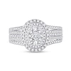 Thumbnail Image 3 of 0.95 CT. T.W. Diamond Triple Oval Frame Multi-Row Engagement Ring in 14K White Gold