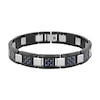 Thumbnail Image 0 of Men's Link Bracelet in Tungsten and Stainless Steel with Black Ion-Plate and Blue Carbon Fibre – 9"