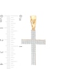 Thumbnail Image 1 of Men's 0.15 CT. T.W. Diamond Double Row Cross Necklace Charm in 10K Gold