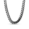 Men's 6.0mm Franco Snake Chain Necklace and Bracelet Set in Solid Stainless Steel  and Black Ion-Plate - 24"