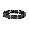 Men's 0.148 CT. T.W. Black Diamond Staggered Link Bracelet in Stainless Steel with Black Ion-Plate - 8.5"