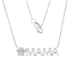 Thumbnail Image 0 of Diamond Accent Paw Print "MAMA" Necklace in 10K White Gold – 17"