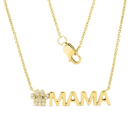 Diamond Accent Paw Print &quot;MAMA&quot; Necklace in 10K Gold – 17&quot;