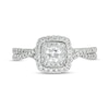 Thumbnail Image 3 of 0.80 CT. T.W. Princess-Cut Diamond Double Frame Twist Shank Engagement Ring in 14K White Gold (I/I2)