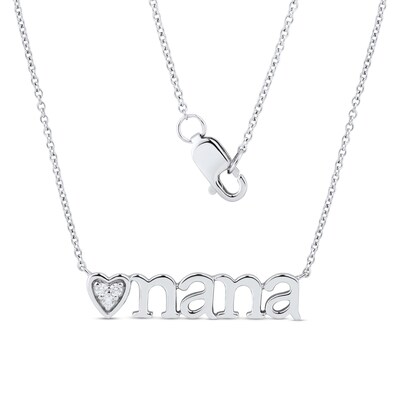 Diamond Accent Heart Trio "nana" Necklace in 10K Gold – 17