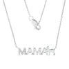 Thumbnail Image 0 of Diamond Accent "MAMA" Llama Necklace in 10K White Gold – 17"