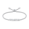 Thumbnail Image 0 of Diamond Accent Heart Trio "mama" Bolo Bracelet in 10K White Gold – 8.0"