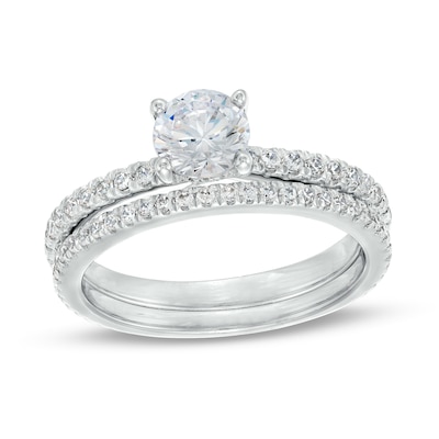 Celebration Canadian Ideal 1.33 CT. T.W. Certified Diamond Bridal Set in 14K White Gold (I/I1)