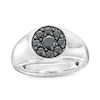 Thumbnail Image 0 of Men's 0.95 CT. T.W. Black Multi-Diamond Dome Ring in Sterling Silver