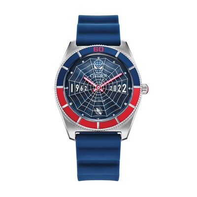 Men's Limited Edition Citizen Eco-Drive® ©MARVEL Spider-Man Blue Rubber Strap Watch and Box Set (Model: AW2050-49W)