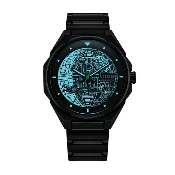 Men's Citizen Eco-Drive® Star Wars™ Death Star 2 Black IP Watch (Model: BJ6539-50W)