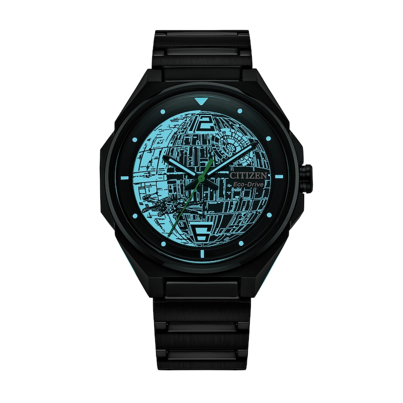 Men's Citizen Eco-Drive® Star Wars™ Death Star 2 Black IP Watch (Model: BJ6539-50W)|Peoples Jewellers