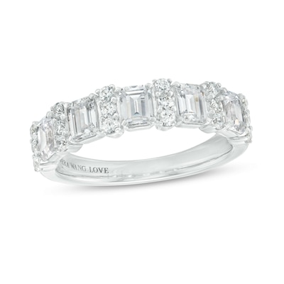 Vera Wang Love Collection 1.45 CT. T.W. Certified Lab-Created Diamond Alternating Anniversary Band in 14K White Gold (F/VS2)