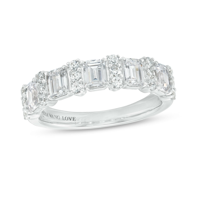 TRUE Lab-Created Diamonds by Vera Wang Love 1.45 CT. T.W. Alternating Anniversary Band in 14K White Gold (F/VS2)|Peoples Jewellers