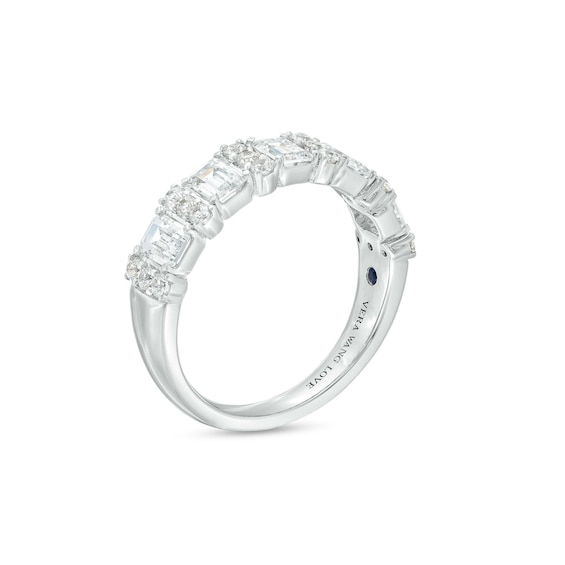 Vera Wang Love Collection 1.45 CT. T.W. Certified Lab-Created Diamond Alternating Anniversary Band in 14K White Gold (F/VS2)