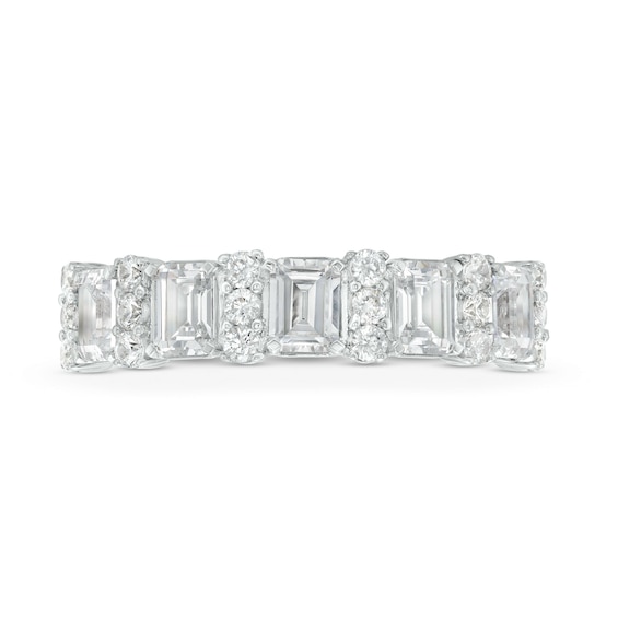 Vera Wang Love Collection 1.45 CT. T.W. Certified Lab-Created Diamond Alternating Anniversary Band in 14K White Gold (F/VS2)