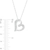 Diamond Accent Loop Tilted Heart Pendant in Sterling Silver