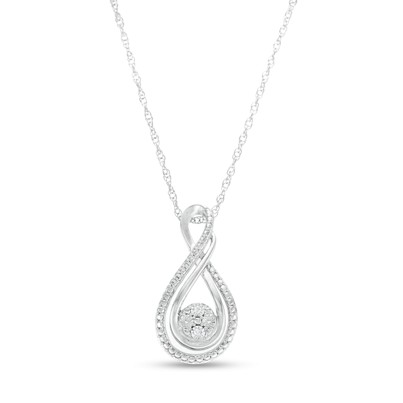 Diamond Accent Double Infinity Bypass Pendant in Sterling Silver|Peoples Jewellers