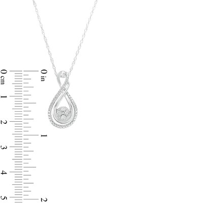 Diamond Accent Double Infinity Bypass Pendant in Sterling Silver