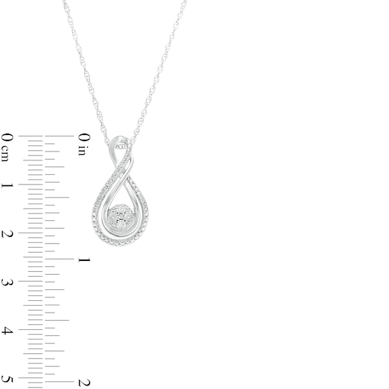 Diamond Accent Double Infinity Bypass Pendant in Sterling Silver