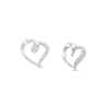 Thumbnail Image 0 of Diamond Accent Loop Tilted Heart Stud Earrings in Sterling Silver