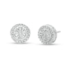 Thumbnail Image 0 of Diamond Accent Beaded Frame Stud Earrings in Sterling Silver