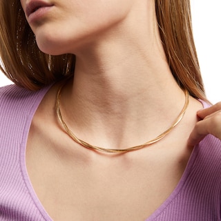 5.0mm Double Row Twisted Chain Necklace in 14K Gold - 17"