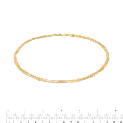 5.0mm Double Row Twisted Chain Necklace in 14K Gold - 17"