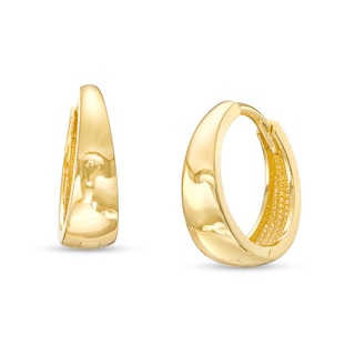 12.8mm Tapered Huggie Hoop Earrings in 10K Gold