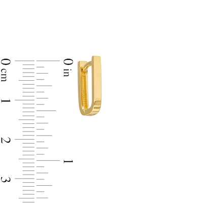 14.35mm U-Shaped Huggie Hoop Earrings in 10K Gold