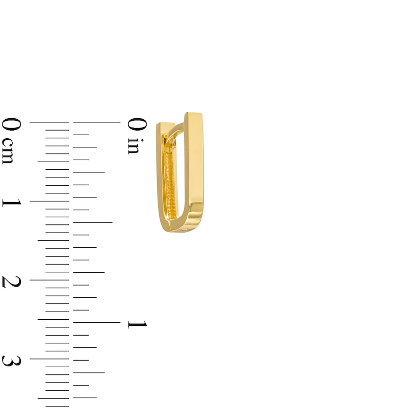 14.35mm U-Shaped Huggie Hoop Earrings in 10K Gold|Peoples Jewellers
