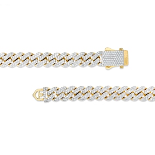 Men's 2.95 CT. T.W. Diamond Curb Chain Bracelet in 10K Gold – 8.5"