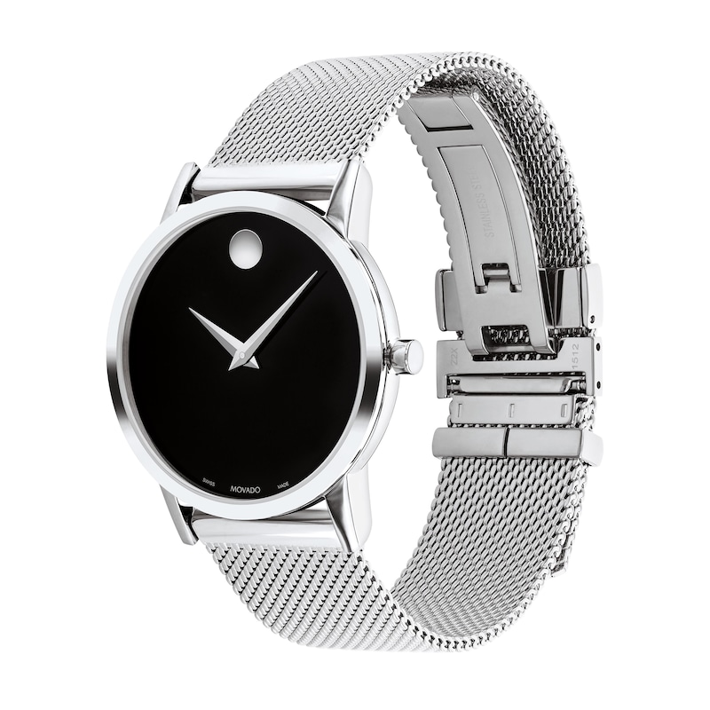 Ladies' Movado Museum Classic Mesh Watch with Black Dial (Model: 0607646)|Peoples Jewellers