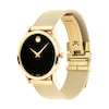 Ladies' Movado Museum Classic Gold-Tone PVD Mesh Watch with Black Dial (Model: 0607647)