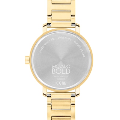 Ladies' Movado Bold® Evolution Gold-Tone IP Watch with Multi-Coloured Ombré Crystal Dial (Model: 3600931)