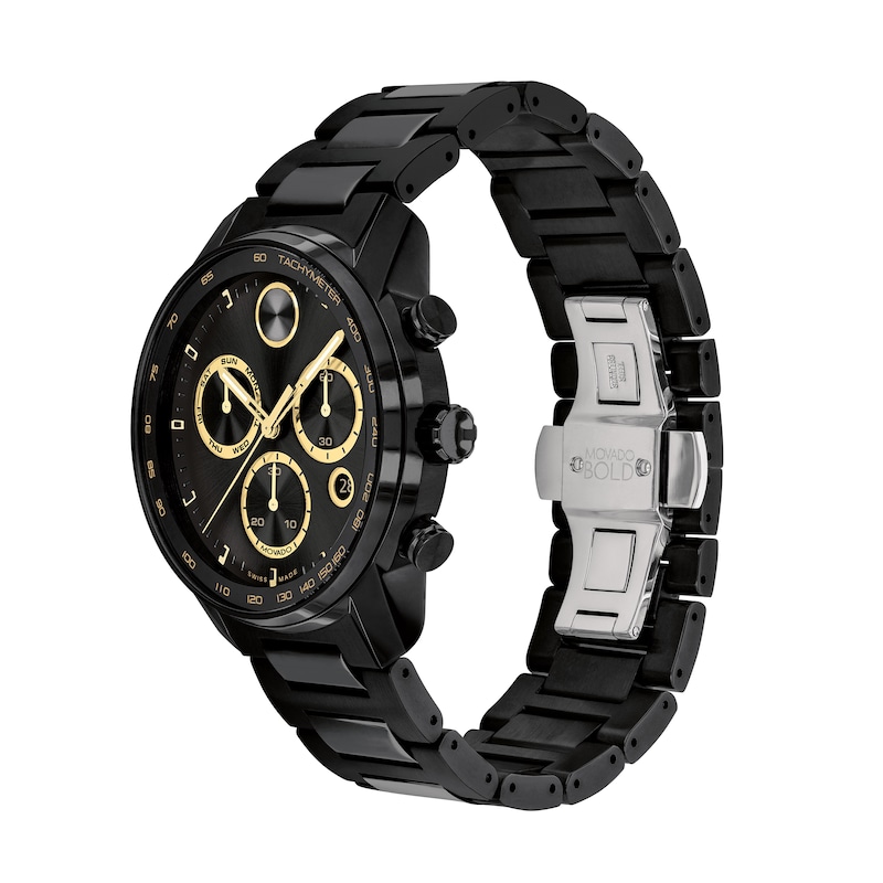 Men's Movado Bold® Verso Black IP Chronograph Watch with Black Dial (Model: 3600906)|Peoples Jewellers