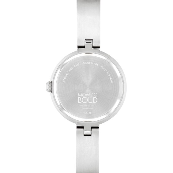 Ladies' Movado Bold® Crystal Accent Bangle Watch with Silver-Tone Dial (Model: 3600925)