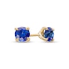 5.0mm Blue Lab-Created Sapphire Solitaire Stud Earrings in 10K Gold