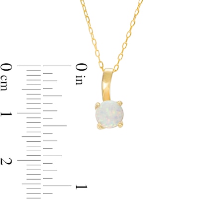 6.0mm Lab-Created Opal Solitaire Drop Pendant in 10K Gold