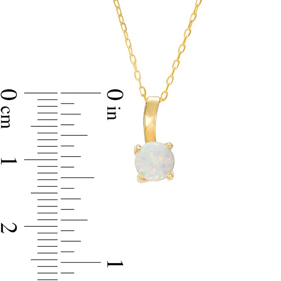 6.0mm Lab-Created Opal Solitaire Drop Pendant in 10K Gold