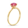 6.0mm Lab-Created Ruby Solitaire Bypass Ring in 10K Gold