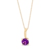 Thumbnail Image 0 of 6.0mm Amethyst Solitaire Drop Pendant in 10K Gold