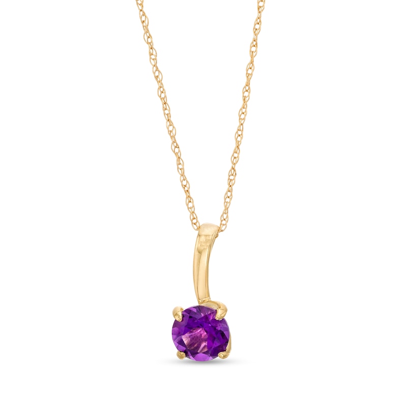 6.0mm Amethyst Solitaire Drop Pendant in 10K Gold|Peoples Jewellers